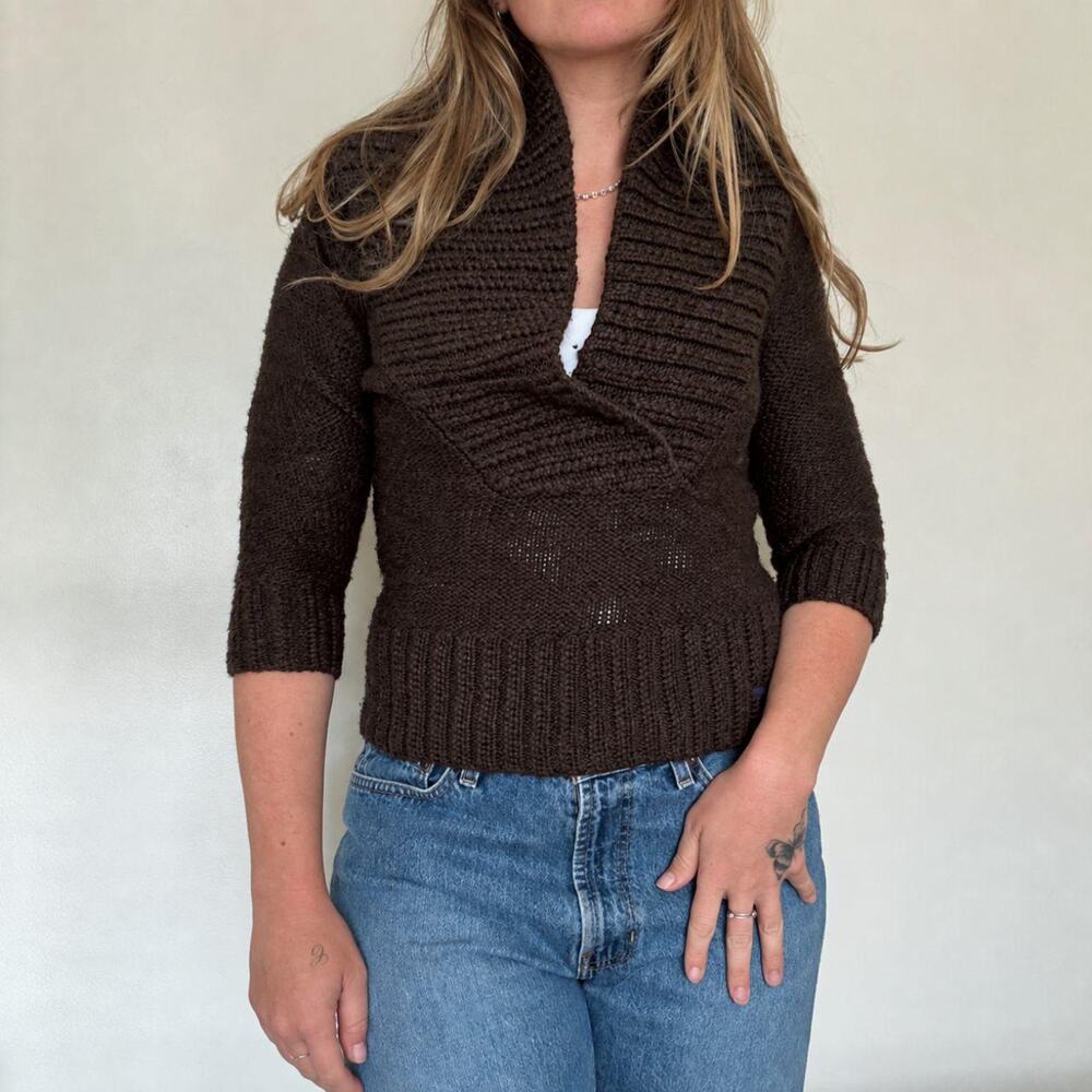 Abercrombie & Fitch Brown Shawl Sweater